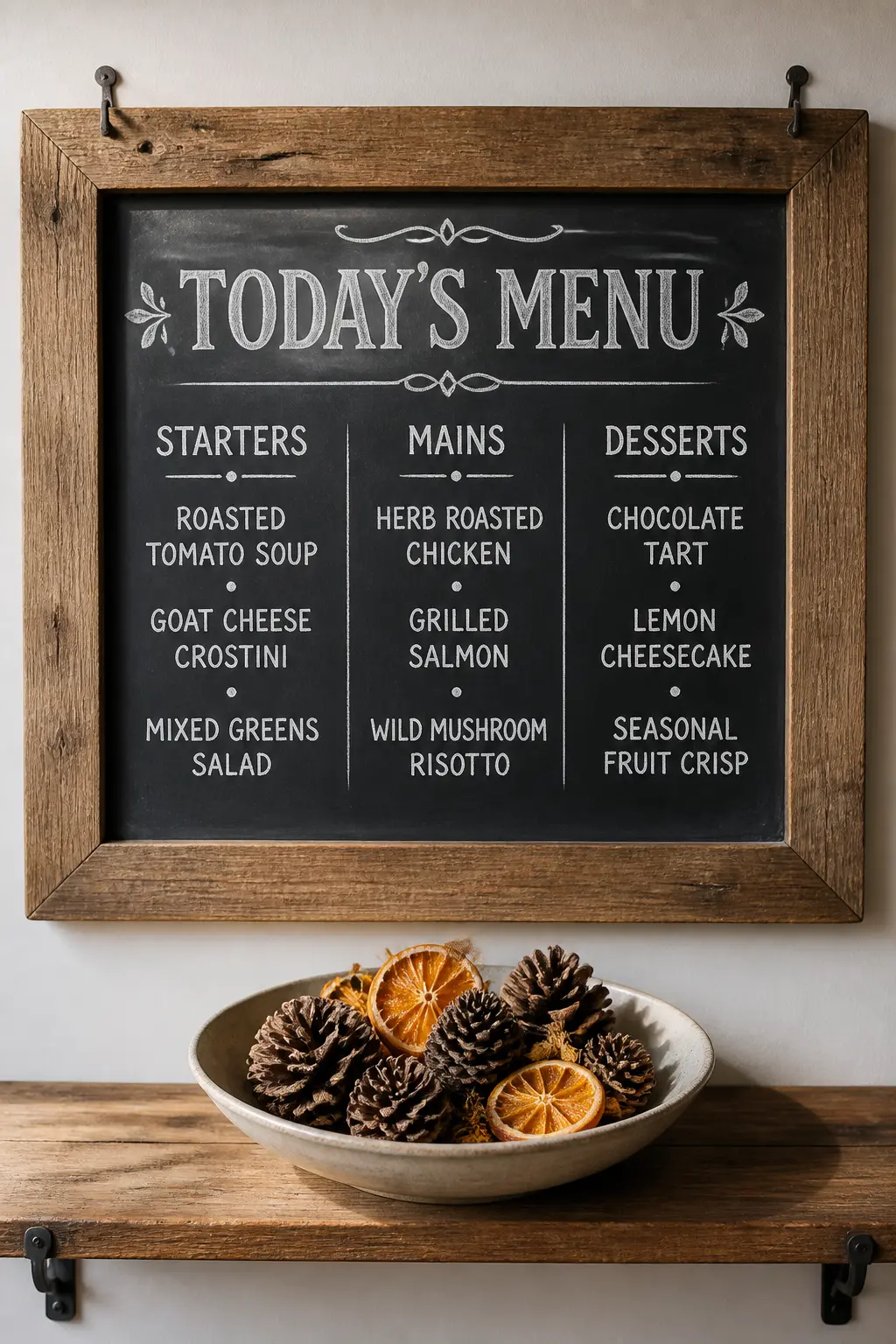 'The Menu Board' Thanksgiving Farmhouse Chalkboard
