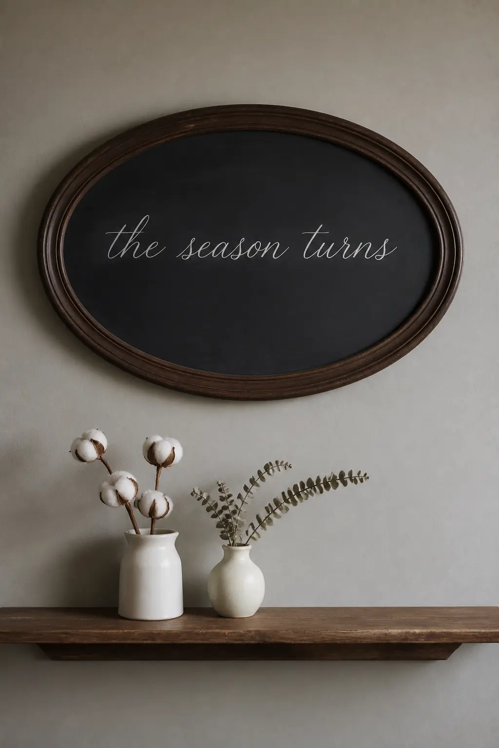 'The Season Turns' Vintage Oval Frame Sign
