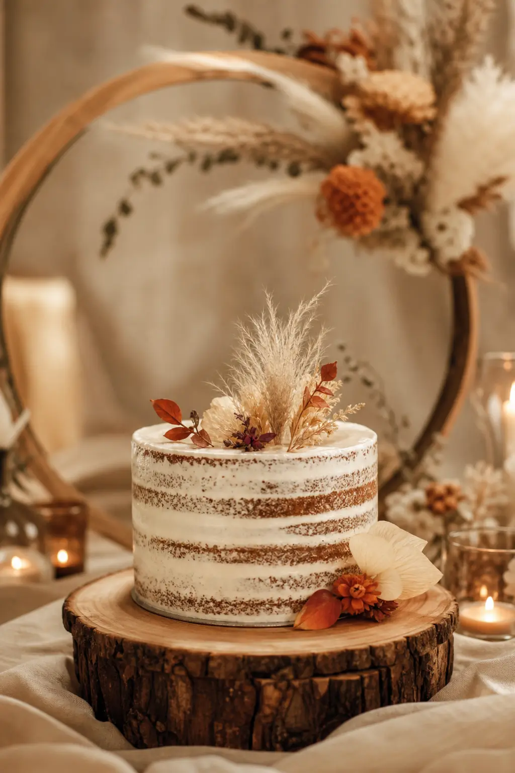 Boho Neutral One cake detail