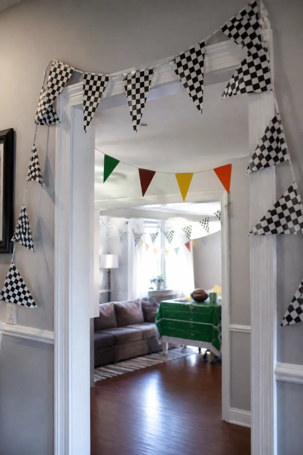 Chequered Flag Garlands and Stadium Bunting