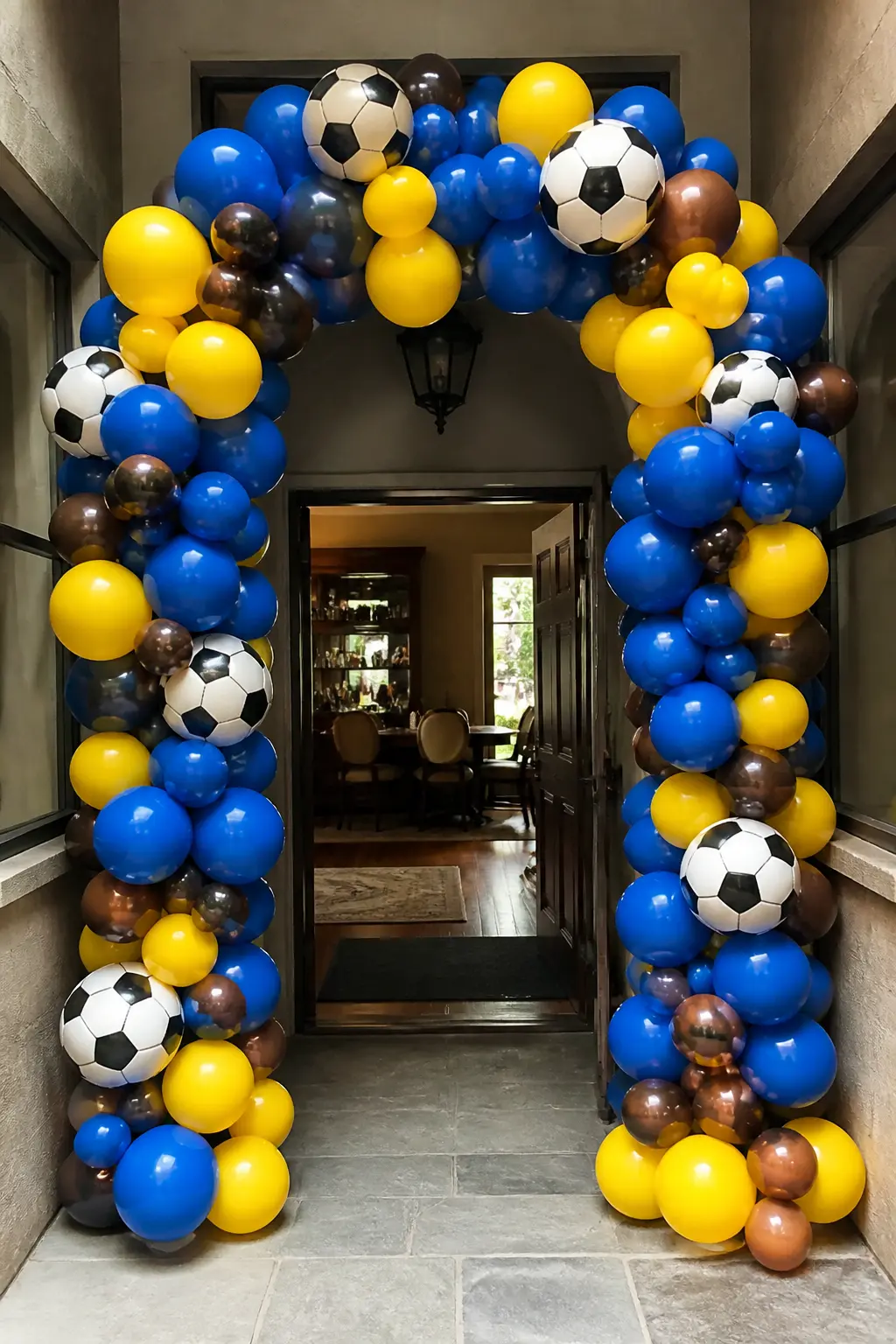 Entrance Arch in Team Colours with Footballs