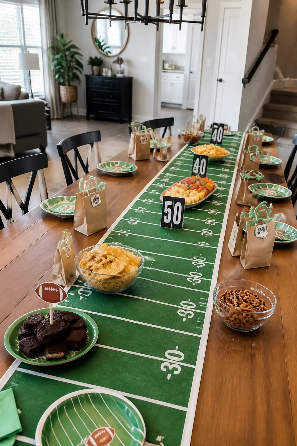 Field-Stripe Table Runners and Yard-Line Markers