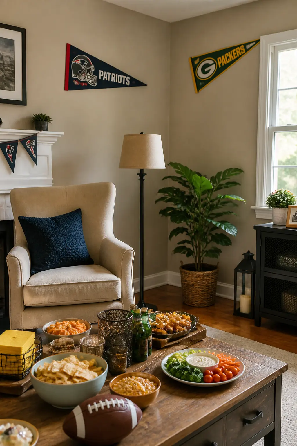 Team Pennants Hung in Corners or Along Walls