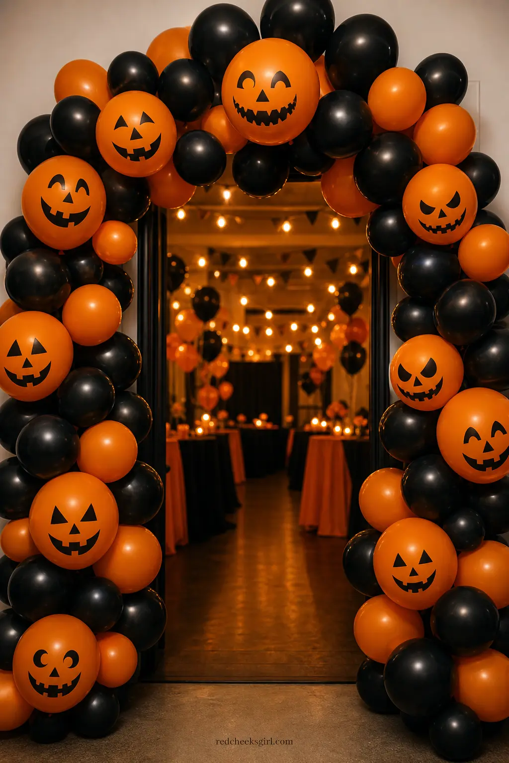 Jack-o'-Lantern Face Balloon Arch