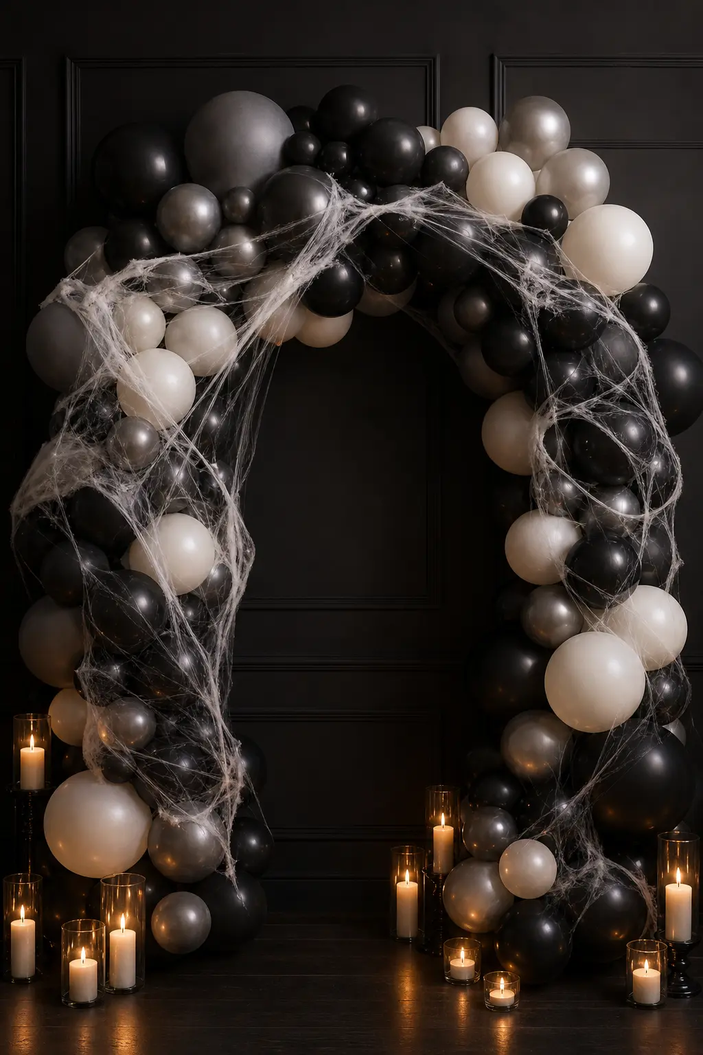 Matte Black and Pearl White Organic Garland