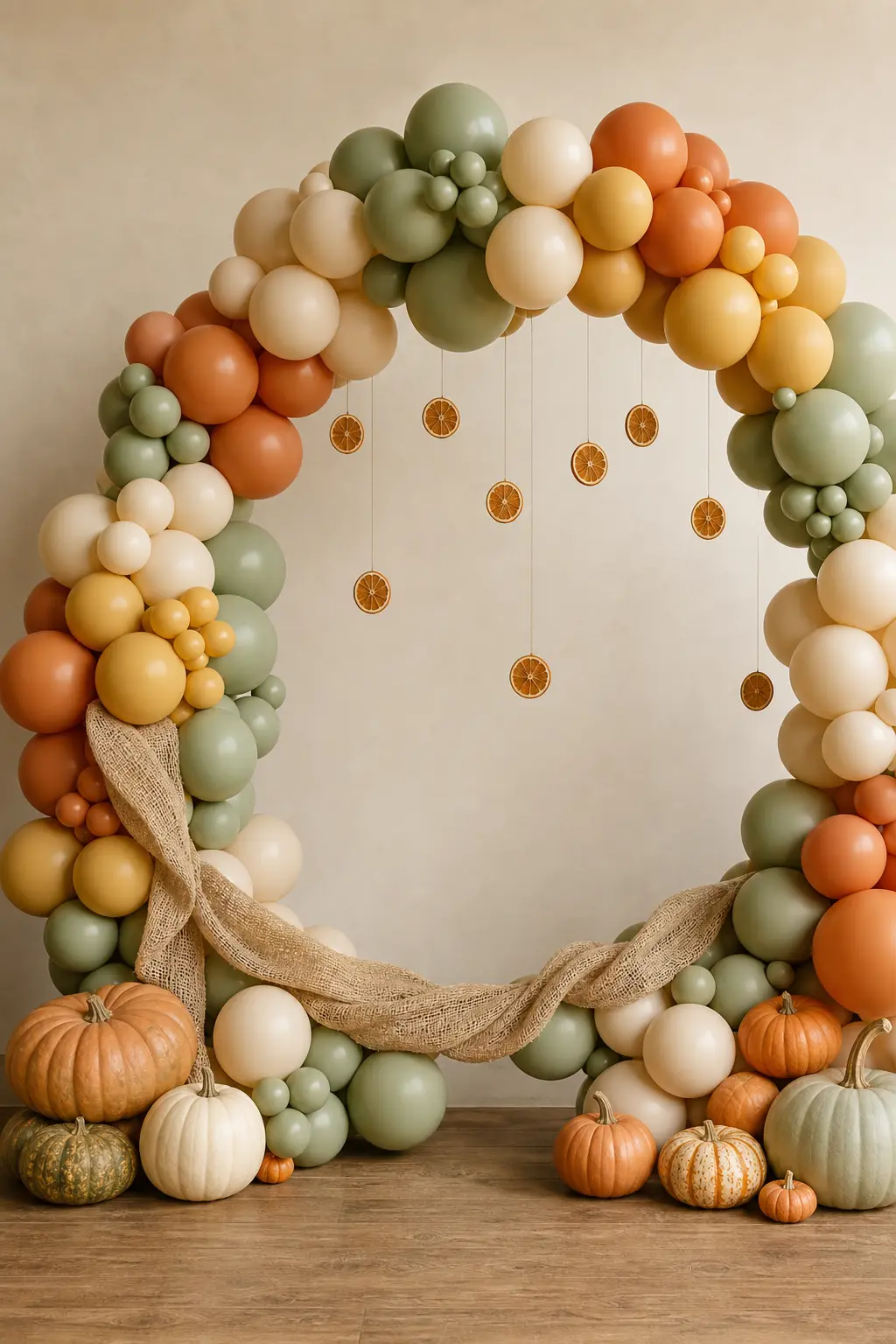 Sage Green and Pumpkin Spice Vintage Pastel Arch