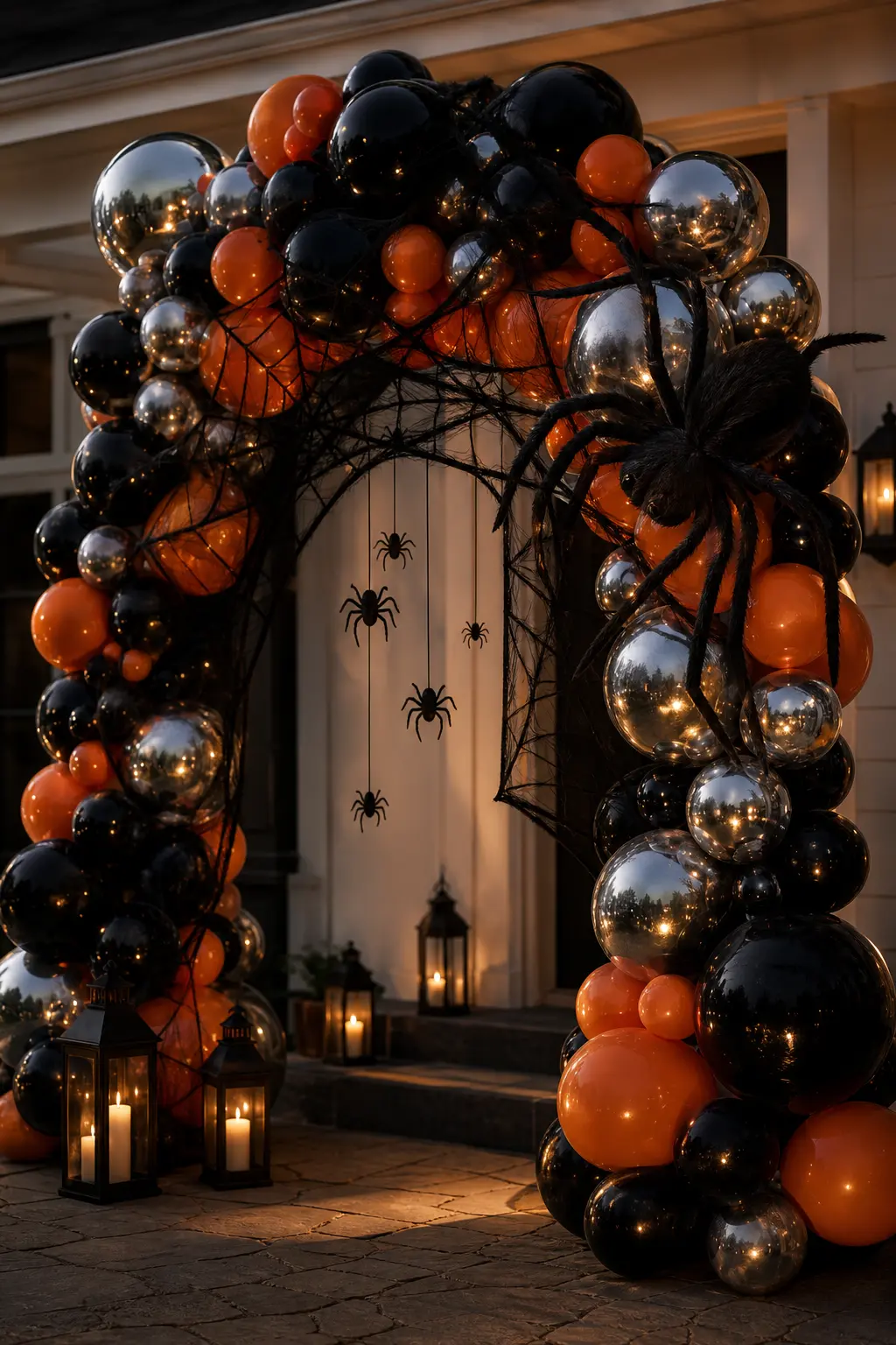 Spiderweb and Creepy Crawly Balloon Arch