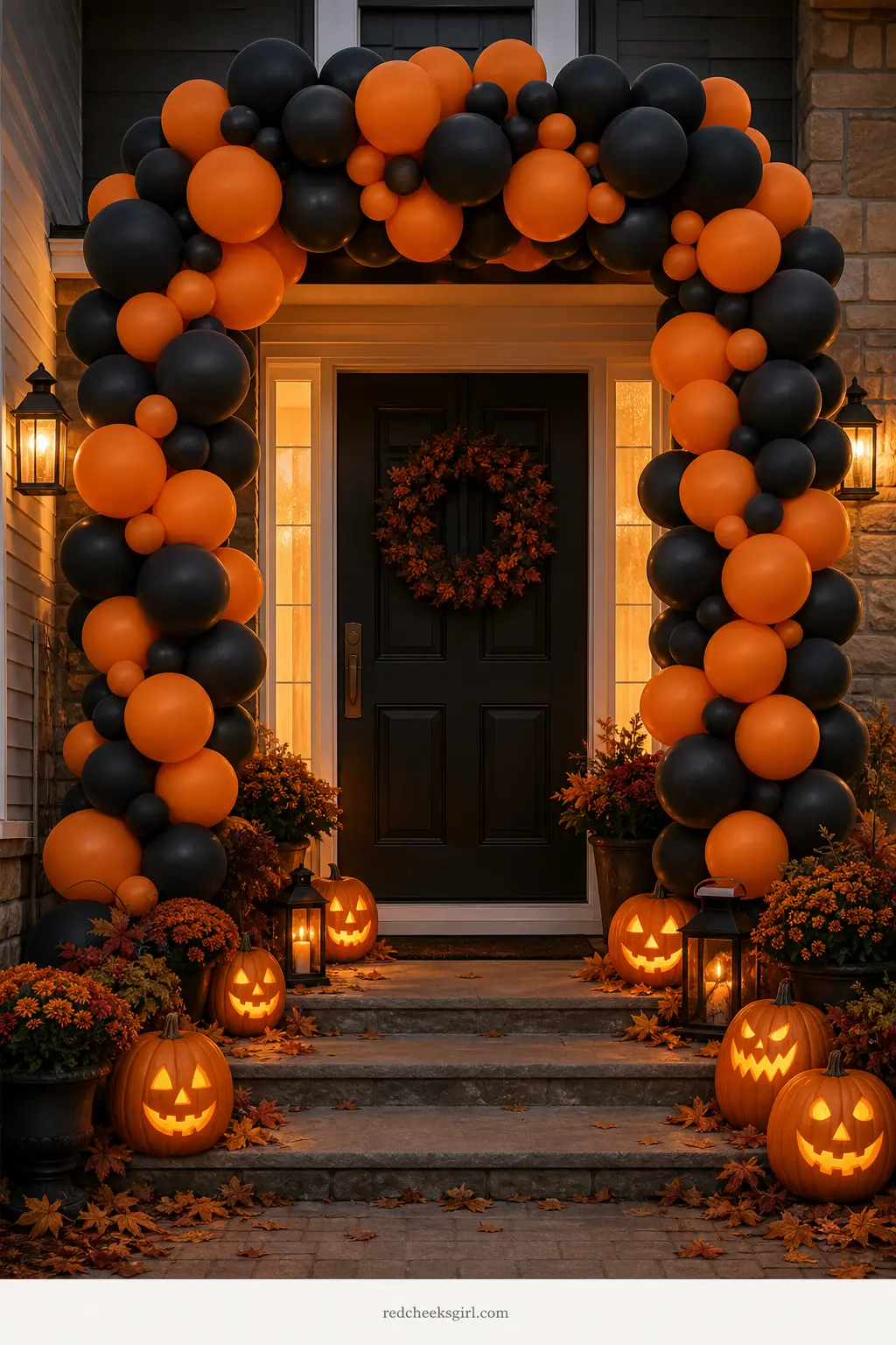 Spiral Black-and-Orange Doorway Arch