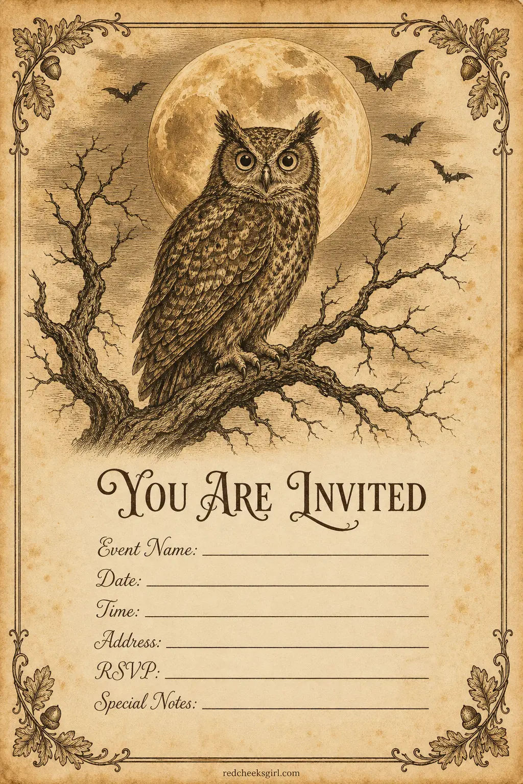 Antique Postcard Vintage Invite printable