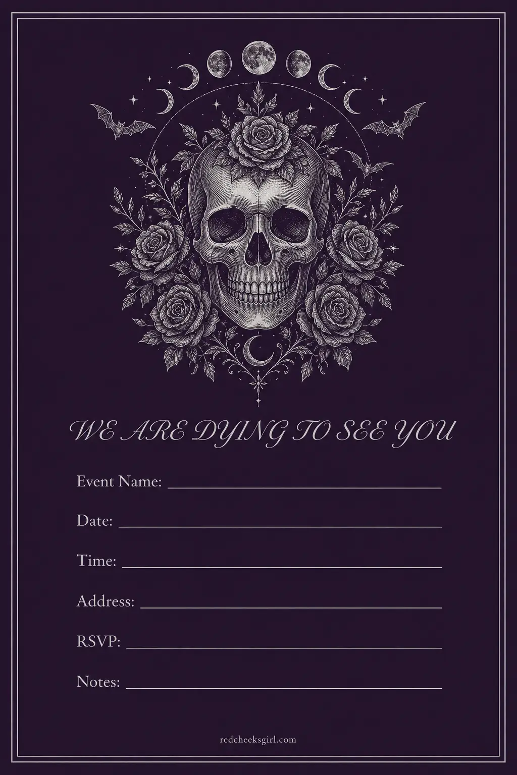 Haunted Cocktail Hour Invitation (Adult Spooky-Chic) printable