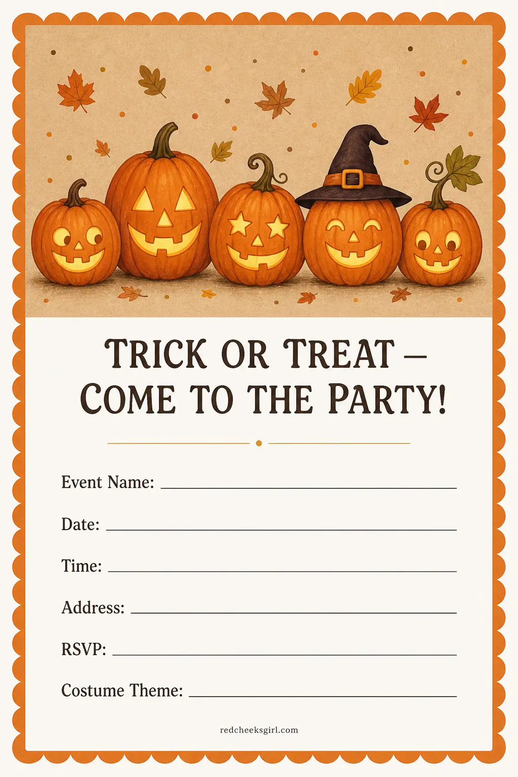 Pumpkin Patch Gang Invitation (Kid-Friendly) printable