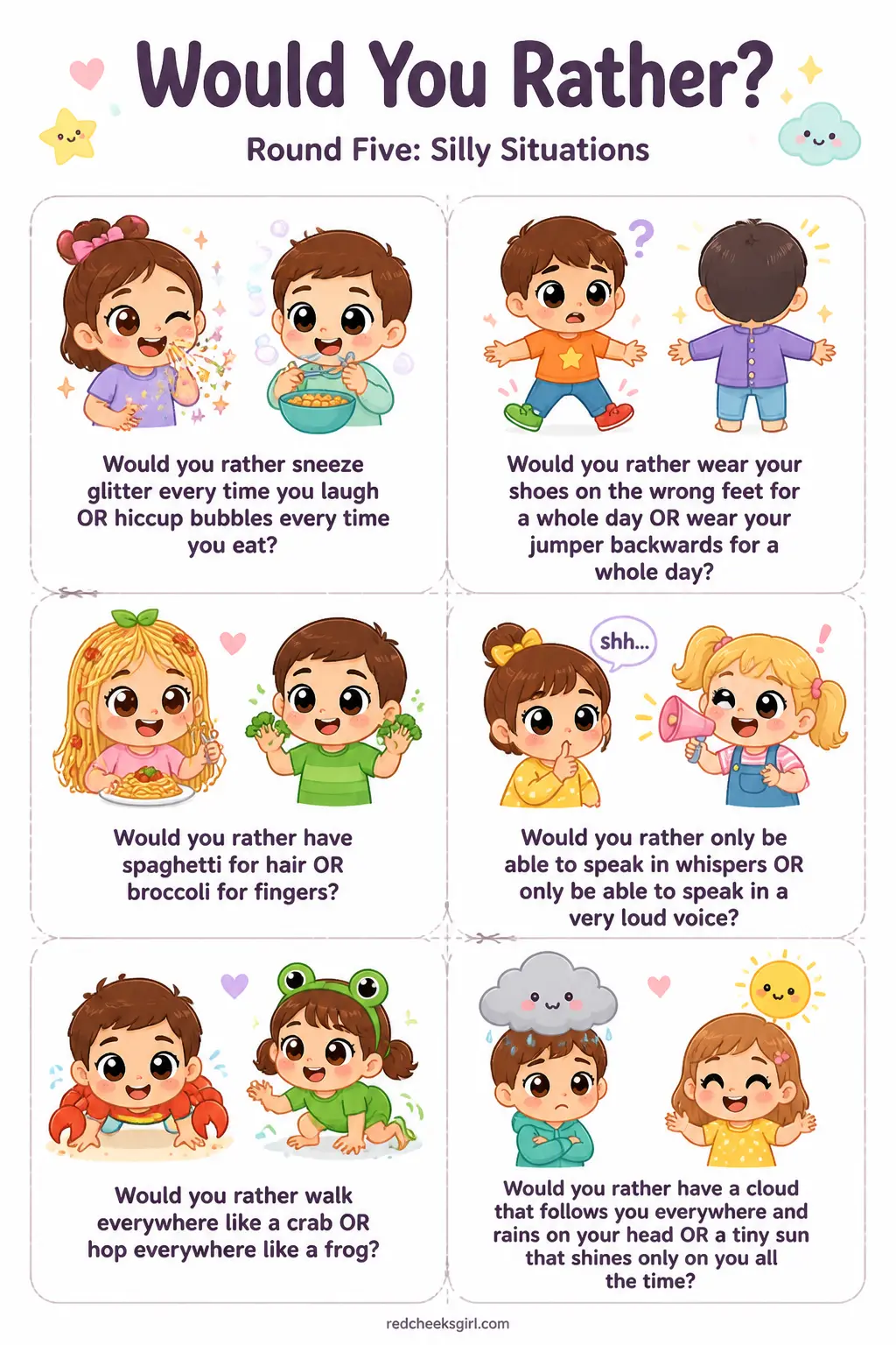 Round Five: Silly Situations Cards printable