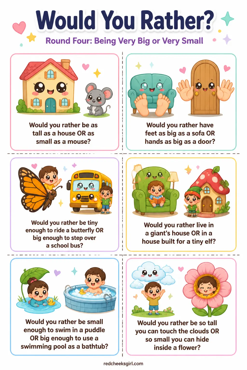 Round Four: Being Very Big or Very Small Cards printable