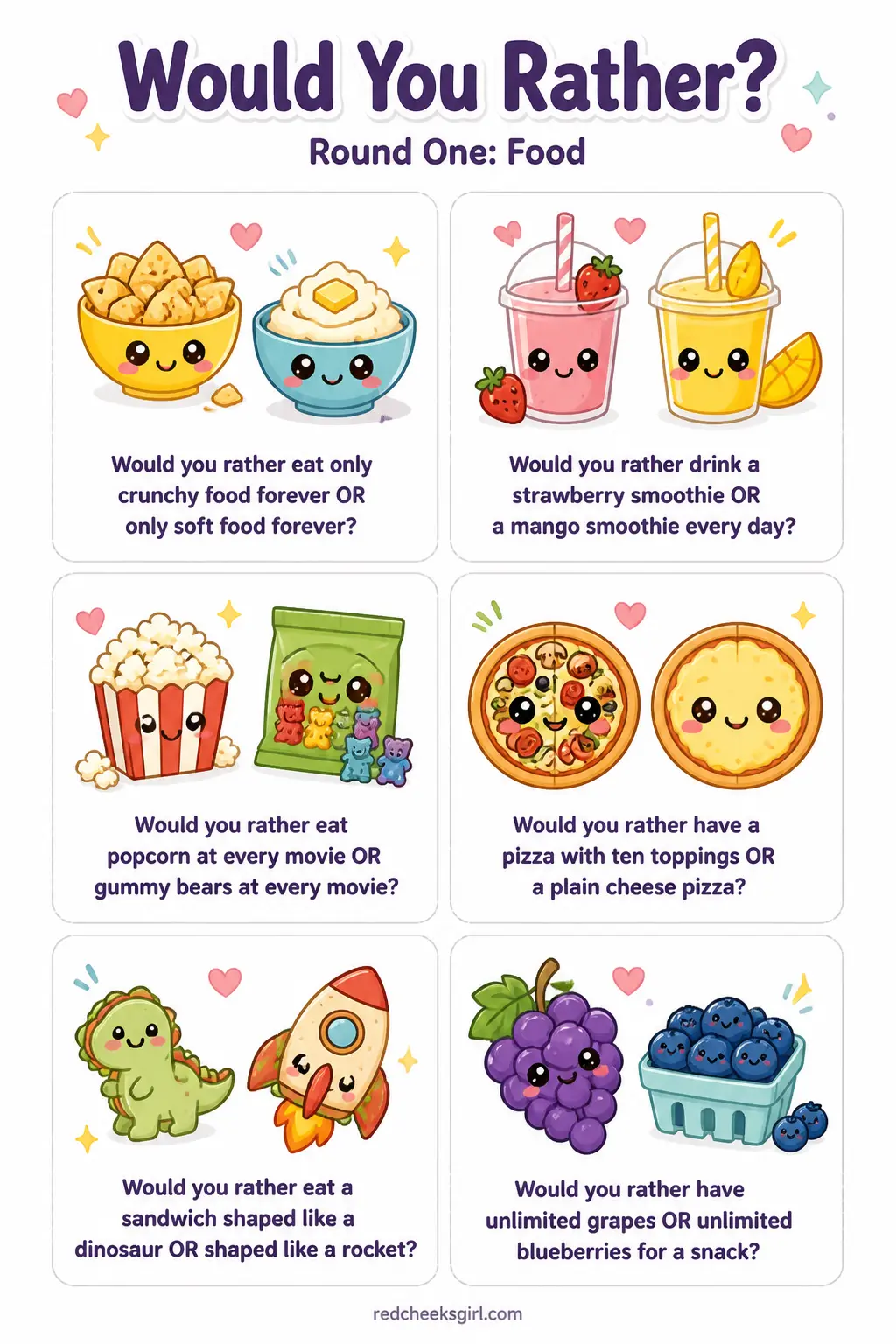 Round One: Food Cards printable