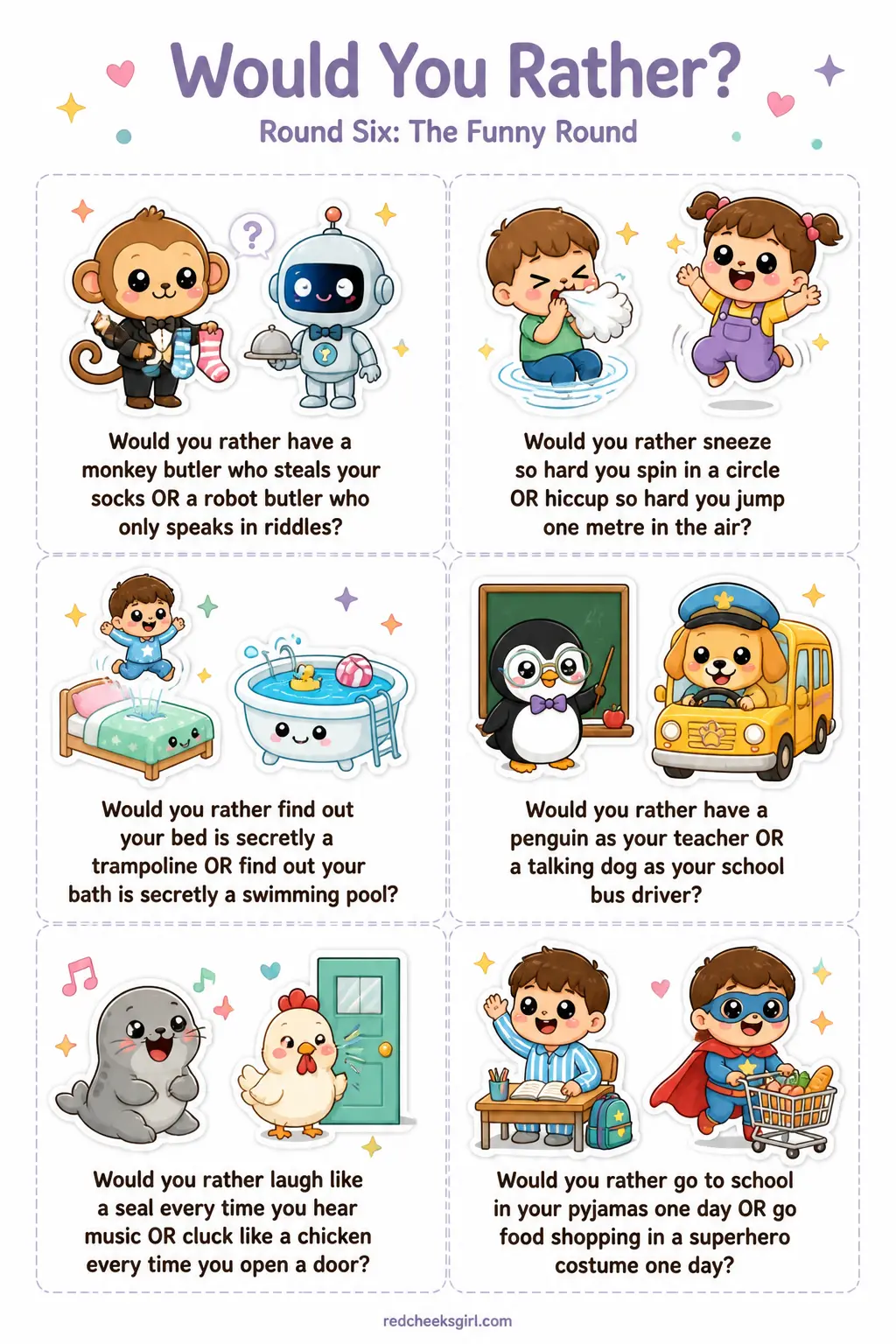 Round Six: The Funny Round Cards printable