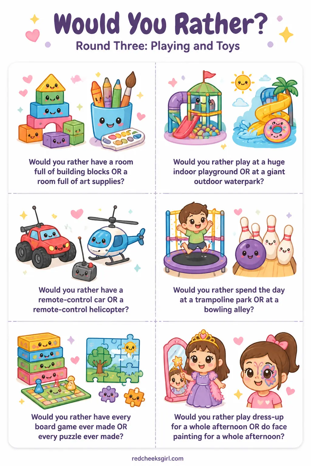 Round Three: Playing and Toys Cards printable