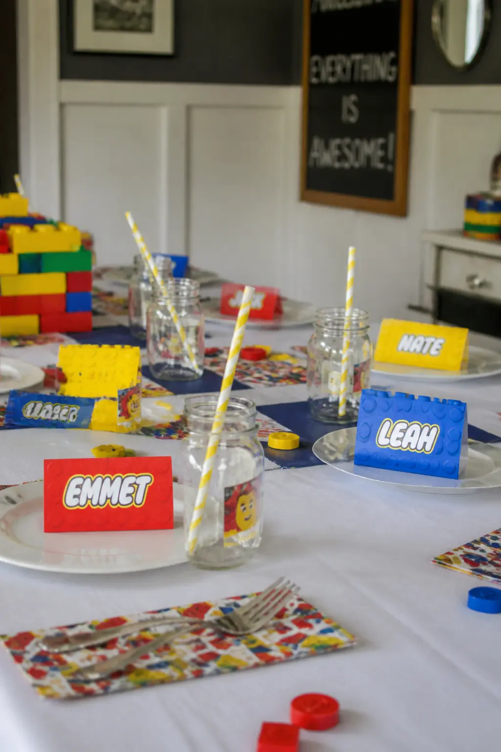 Geometric Place Cards in Stacked-Block Shapes