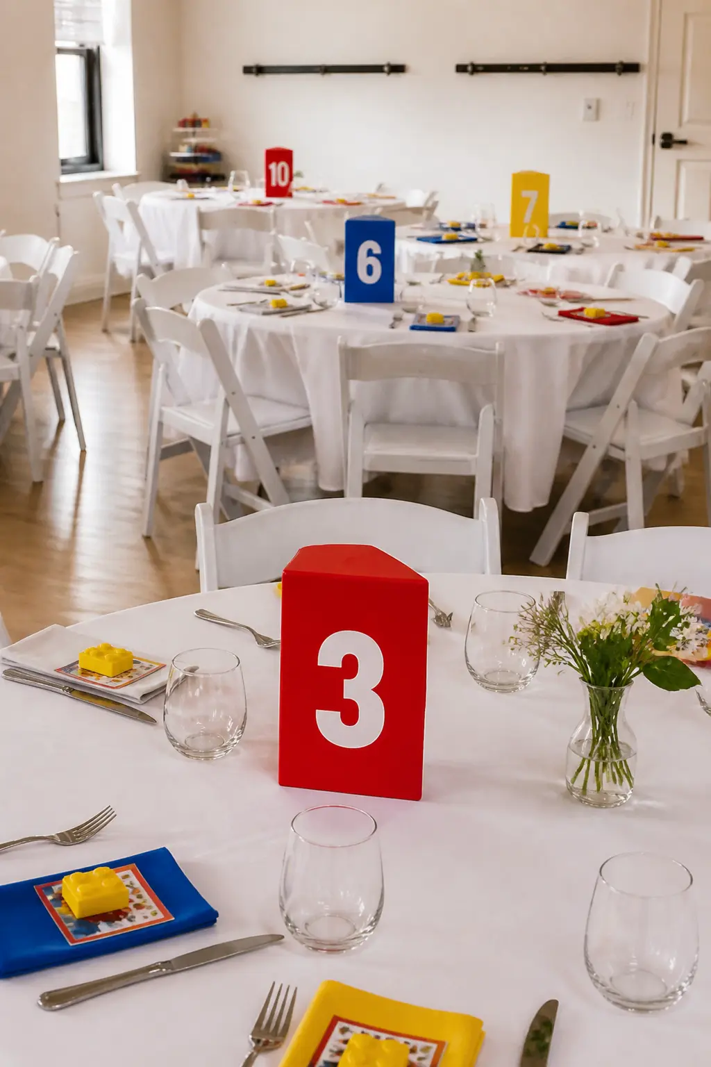 Numbered Seating or Table Markers in Block Form