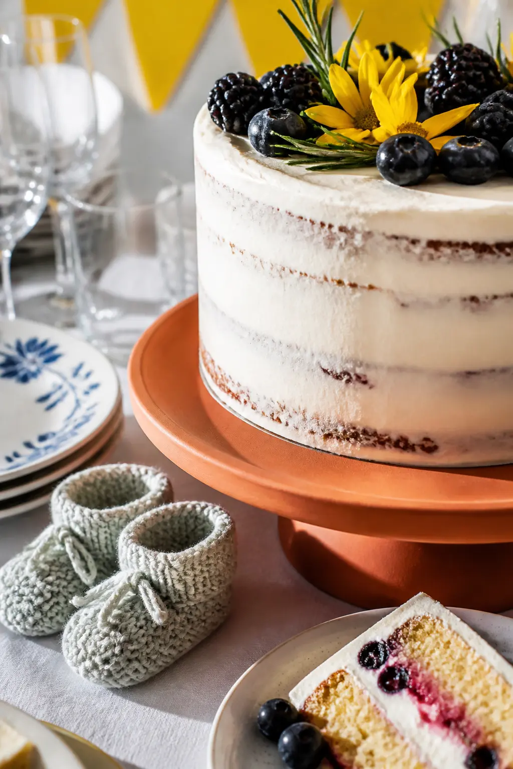 The Naked Cake With Flowers On Top