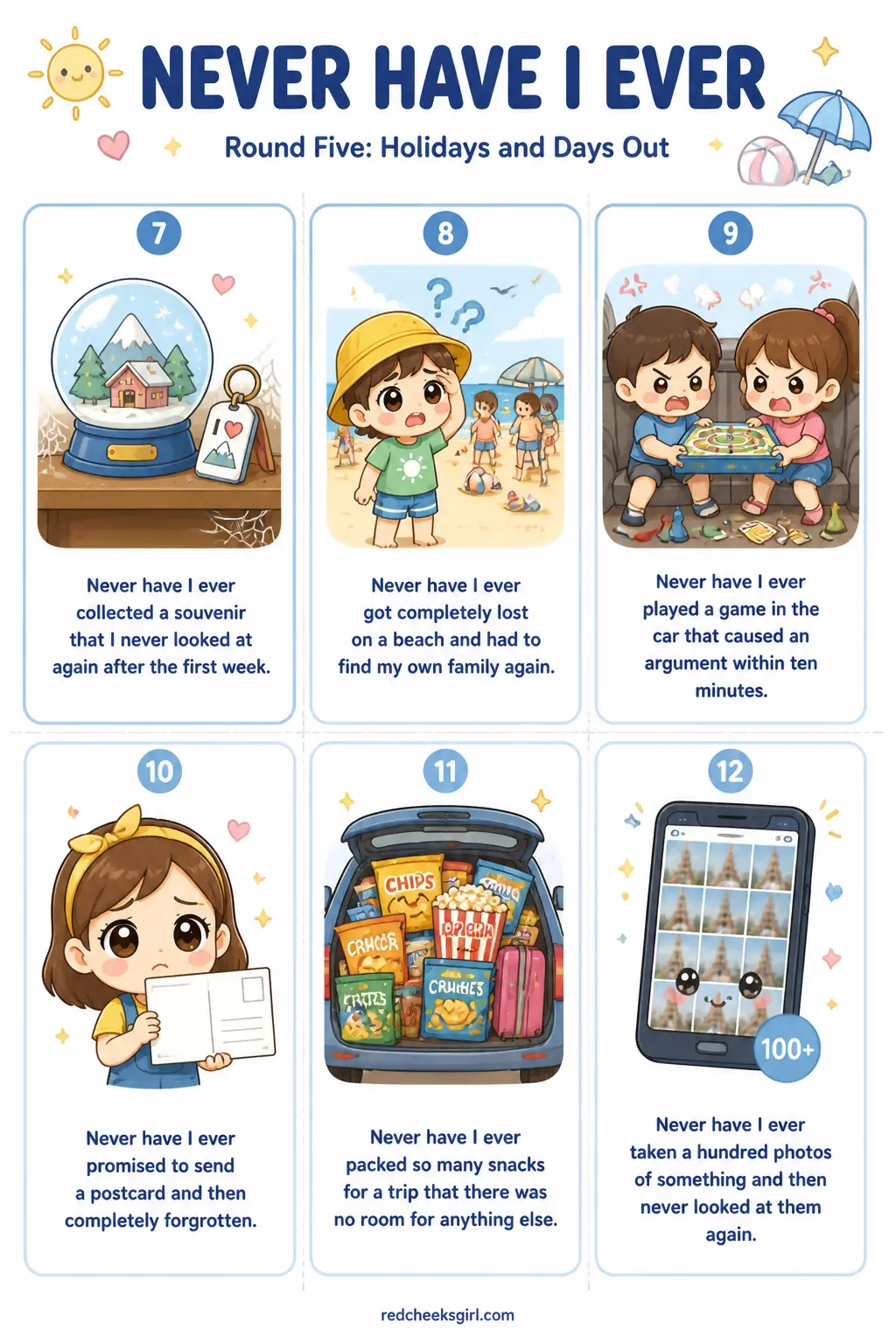 Round Five: Holidays and Days Out Cards printable