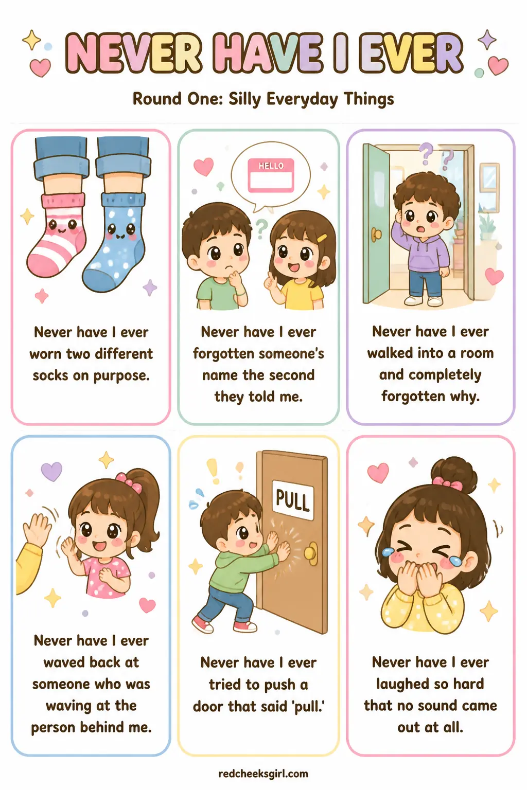 Round One: Silly Everyday Things Cards printable