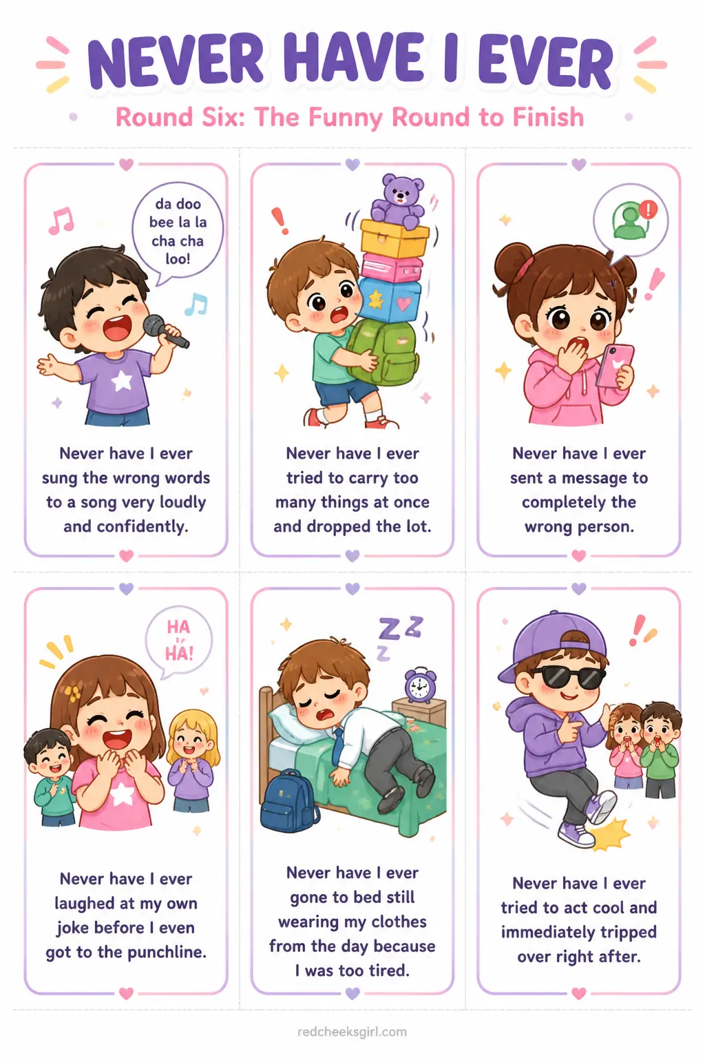 Round Six: The Funny Round to Finish Cards printable