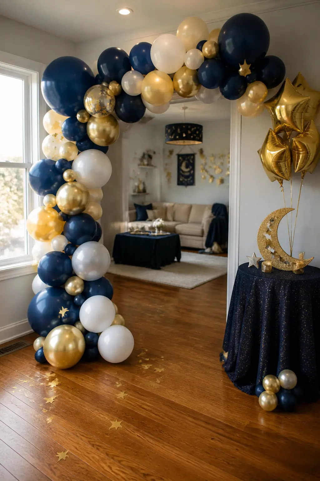Navy and Gold Balloon Arch