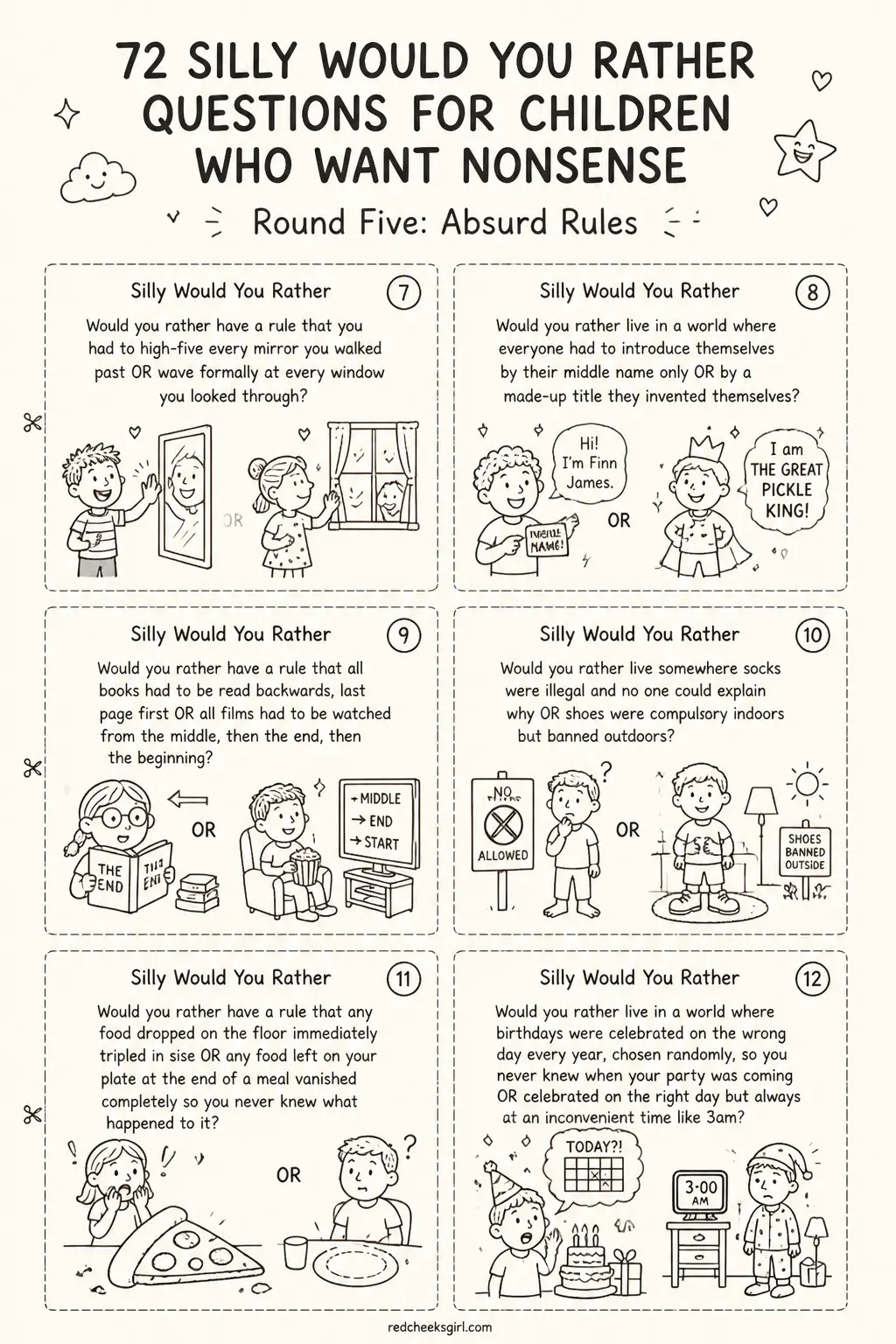 Absurd Rules Cards Sheet 2 printable