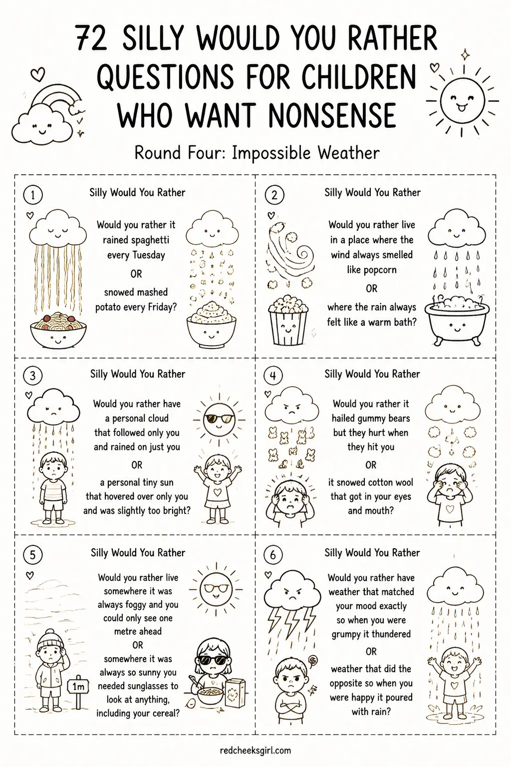 Impossible Weather Cards Sheet 1 printable