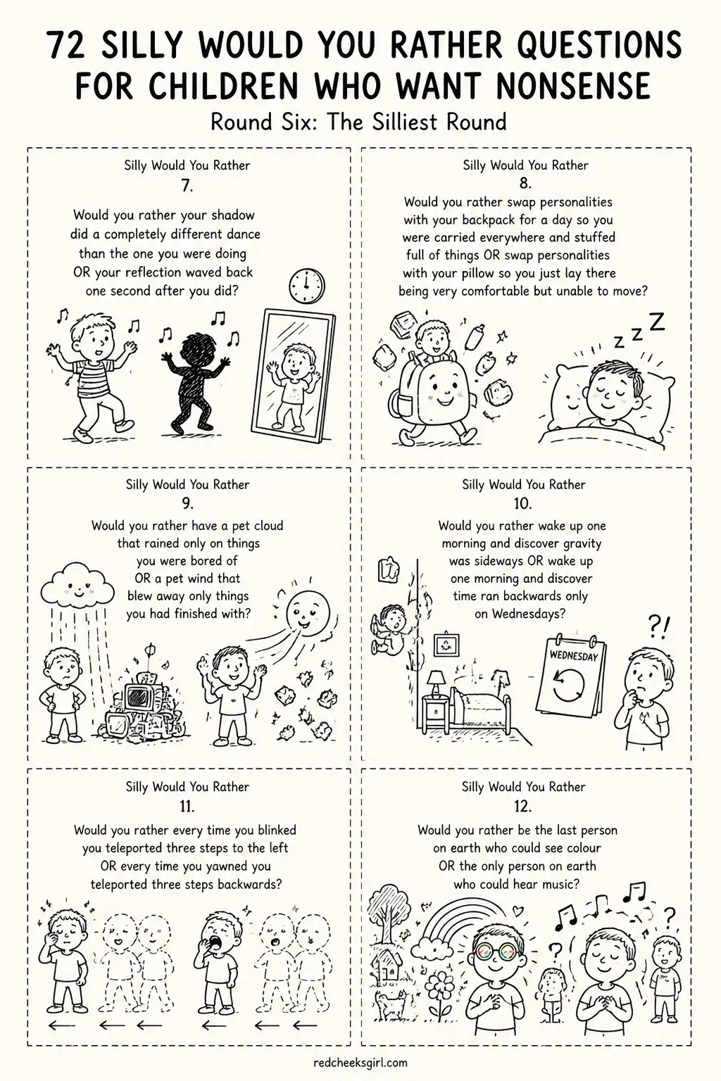 The Silliest Round Cards Sheet 2 printable