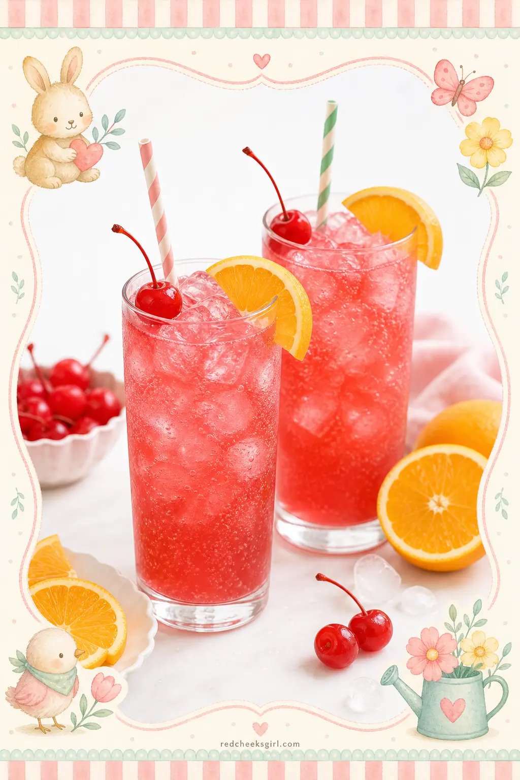 Sparkling Rainbow Fruit Punch Mocktail