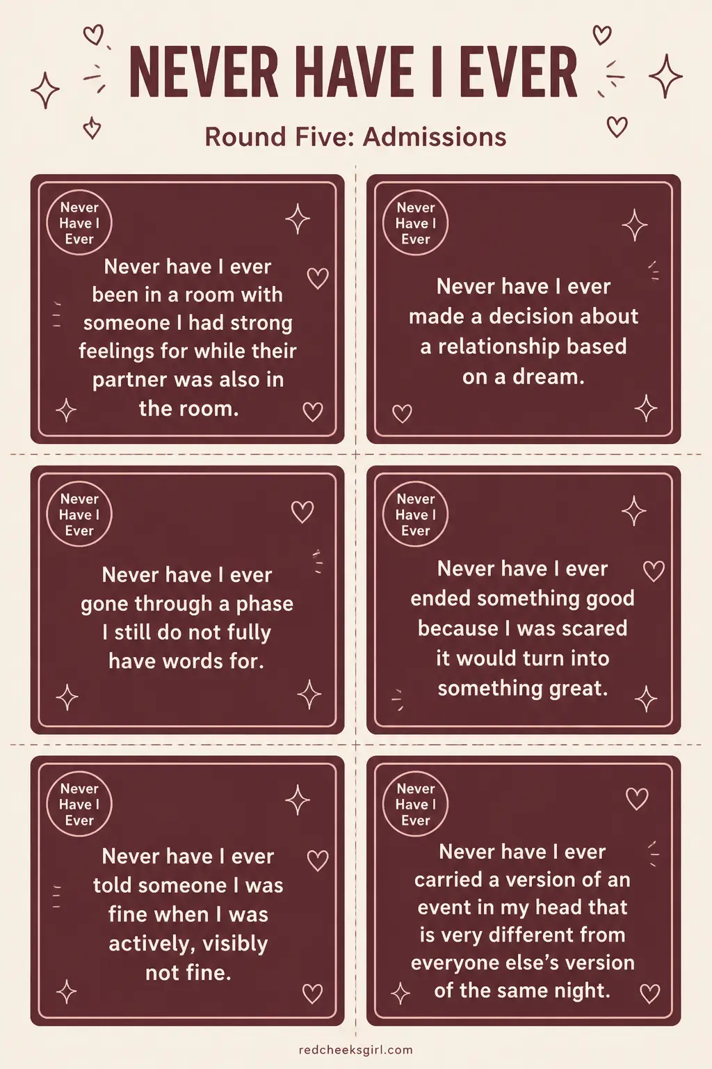Admissions Cards B printable