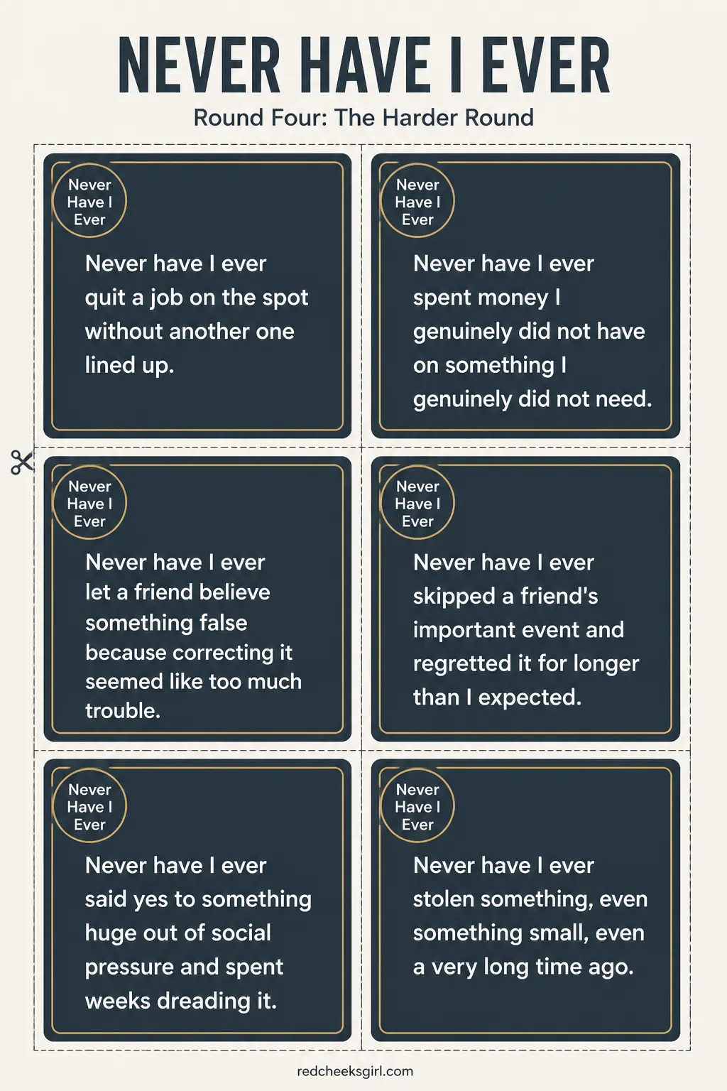 The Harder Round Cards A printable
