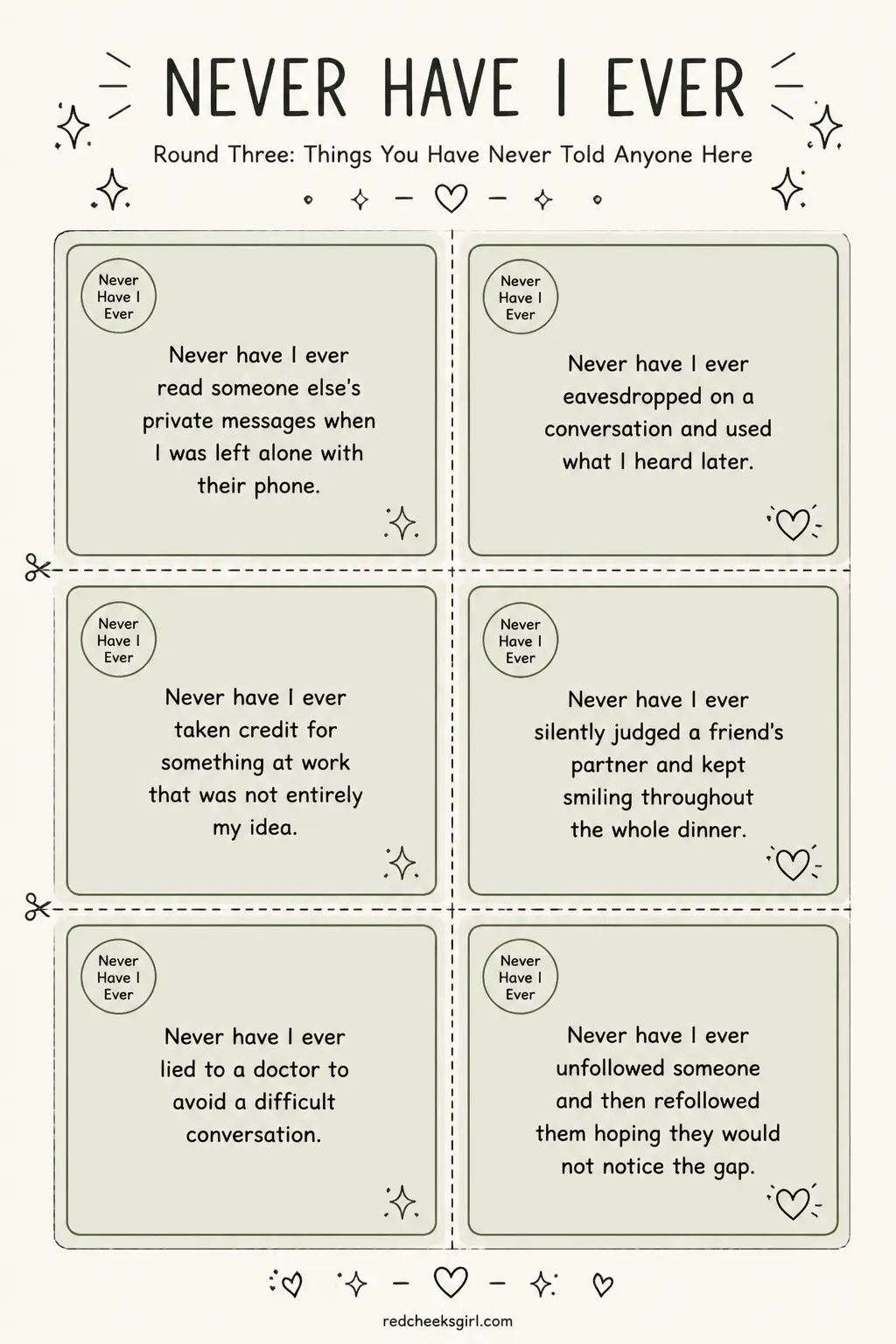 Things You Have Never Told Anyone Here Cards A printable