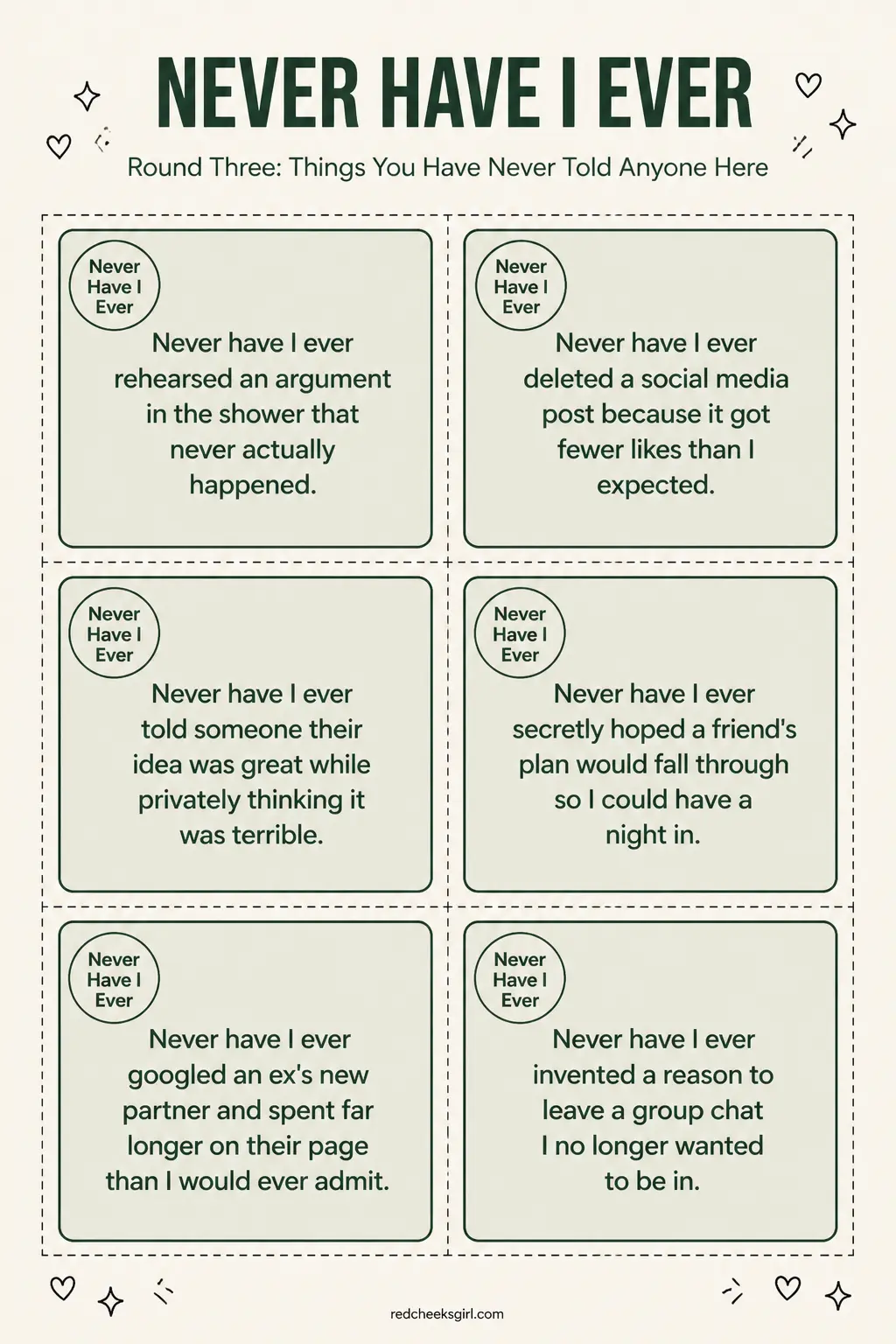 Things You Have Never Told Anyone Here Cards B printable