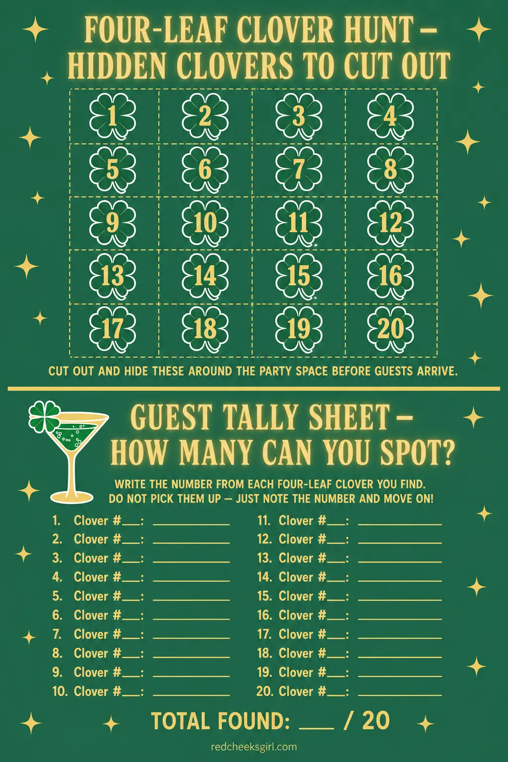 Four-Leaf Clover Hunt printable