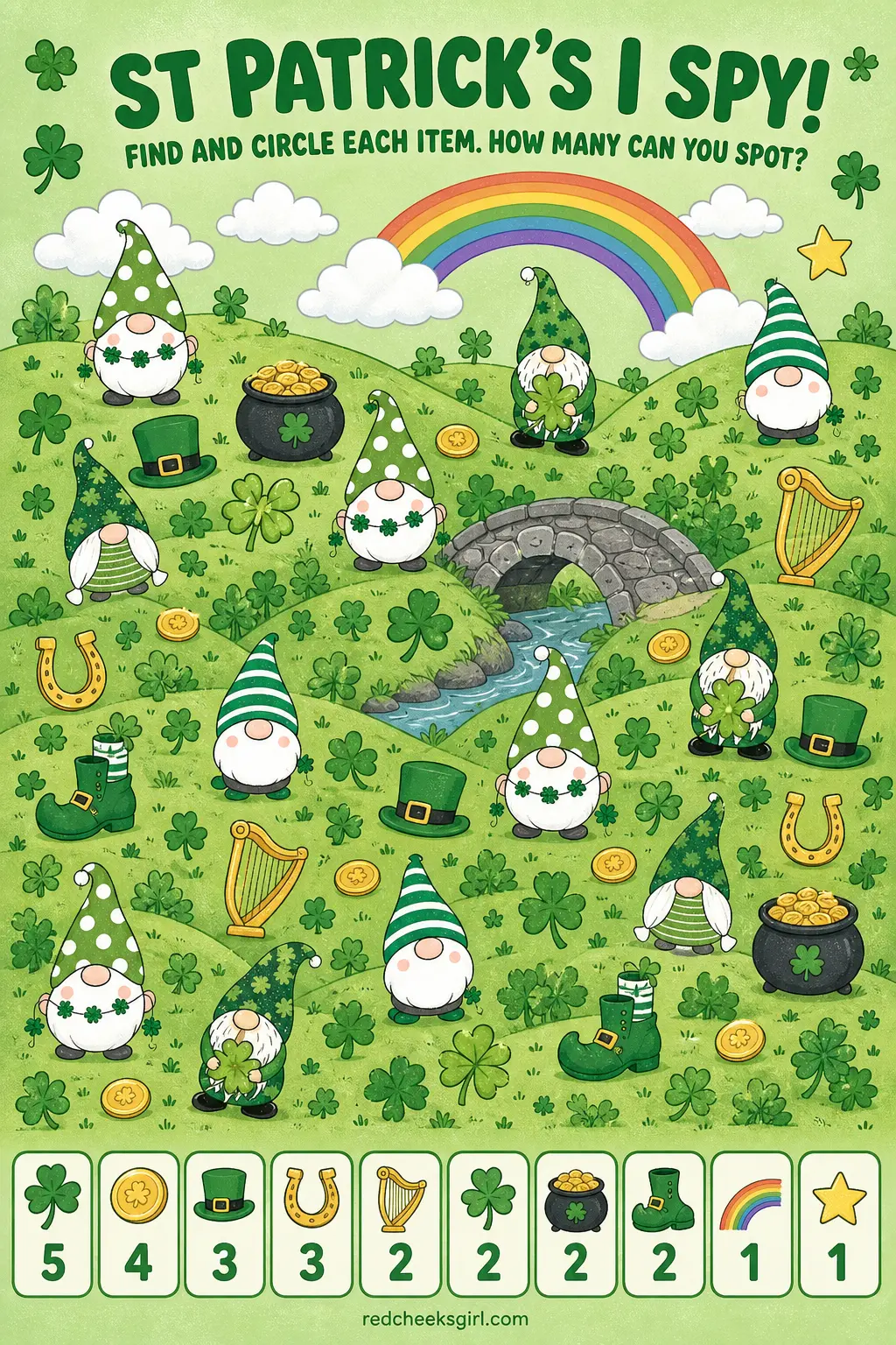 St Patrick's I Spy Sheet (printable) printable