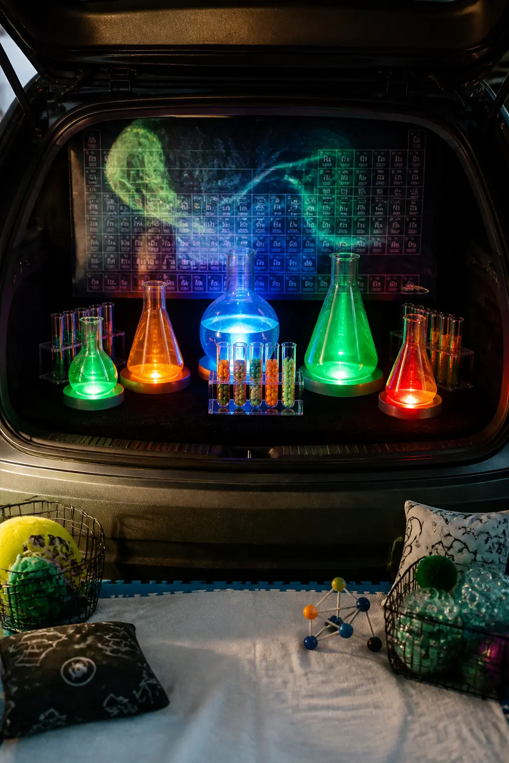 Mad Science Lab Trunk with Glowing Beakers
