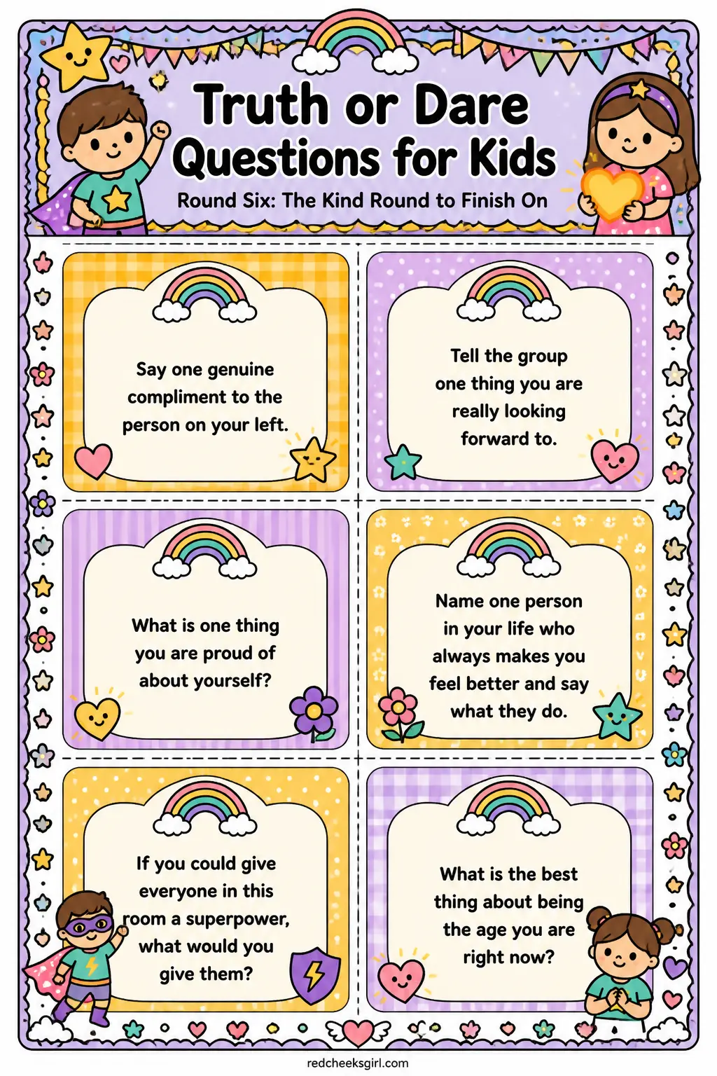 The Kind Round to Finish On Cards A printable