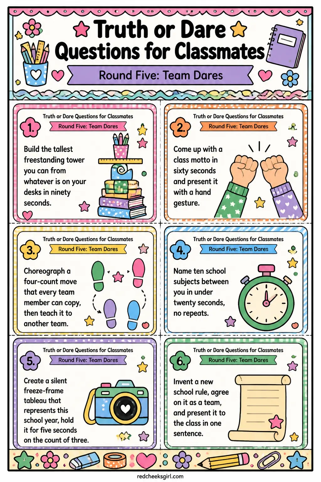 Round Five Cards A printable