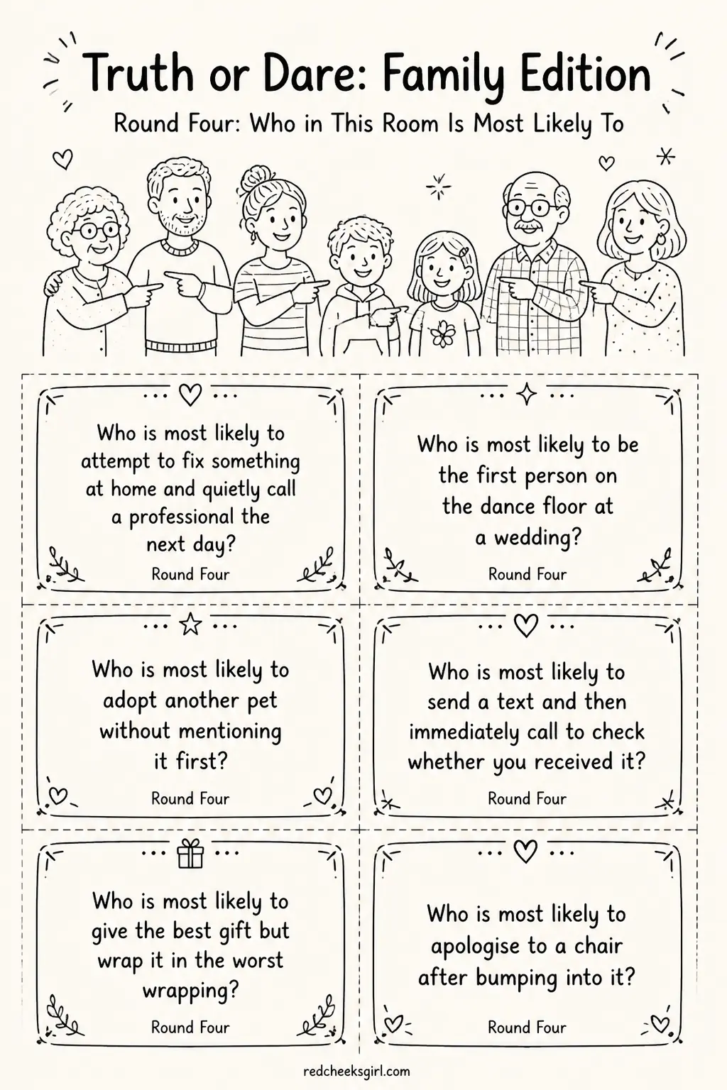 Round Four Cards B printable