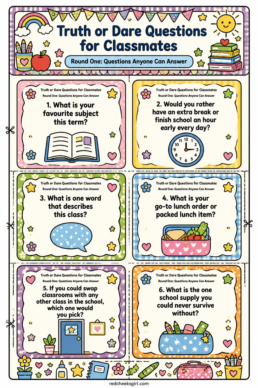 Round One Cards A printable