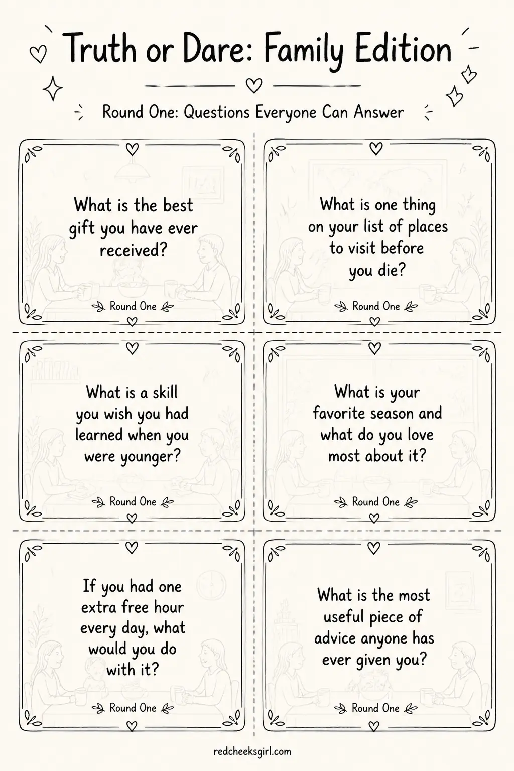 Round One Cards B printable
