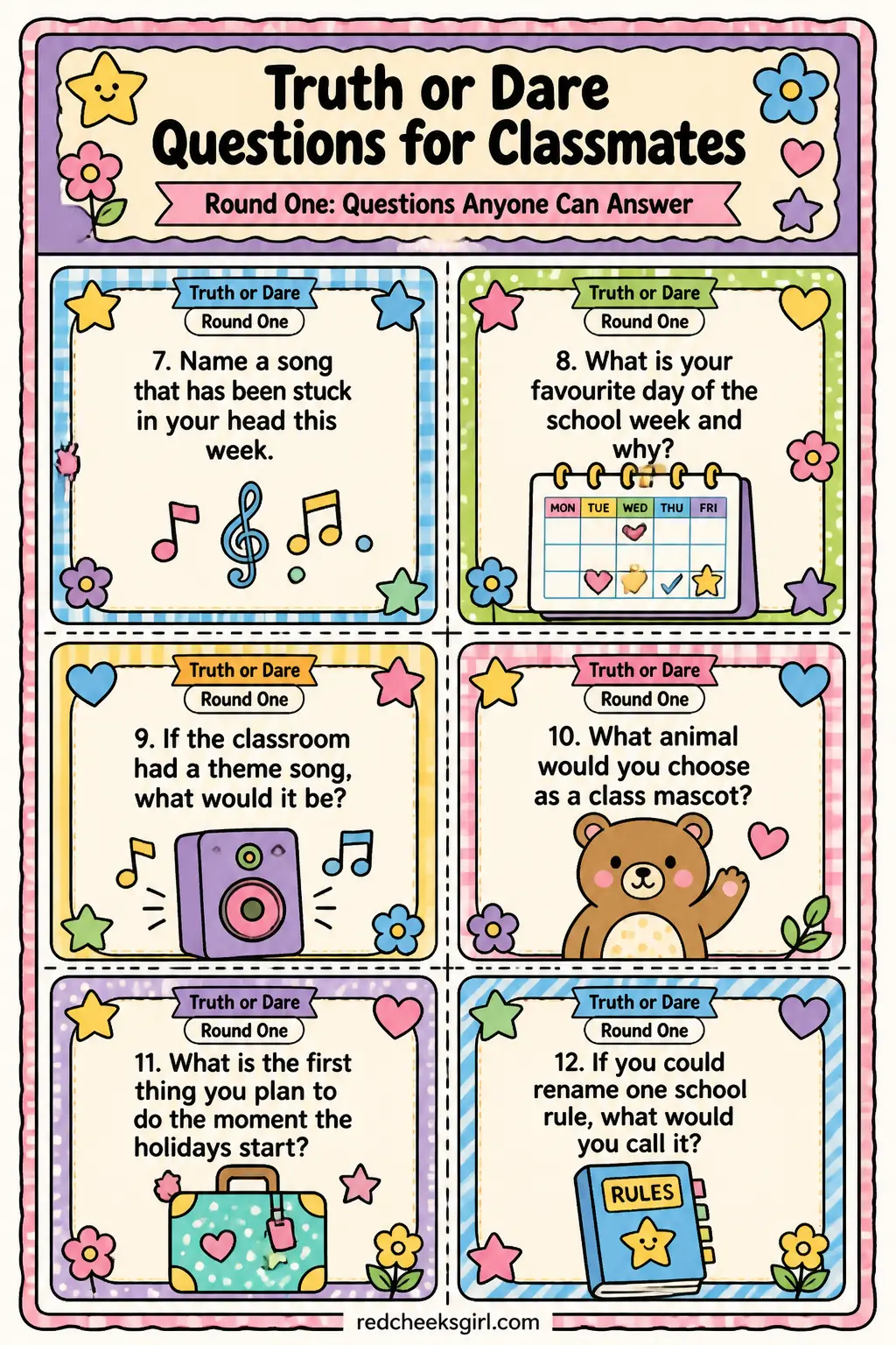 Round One Cards B printable