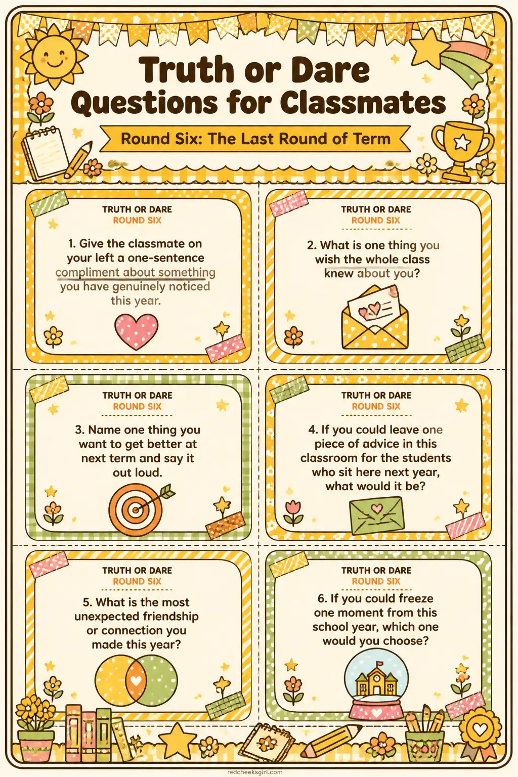 Round Six Cards A printable