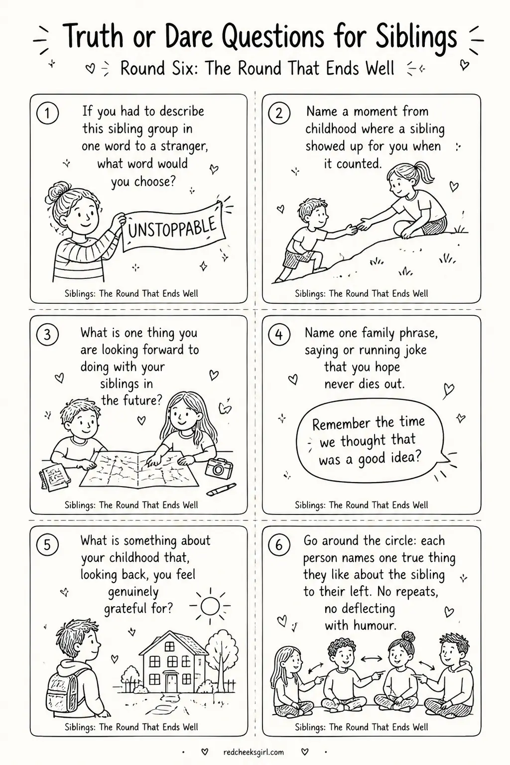 Round Six: The Round That Ends Well Cards printable