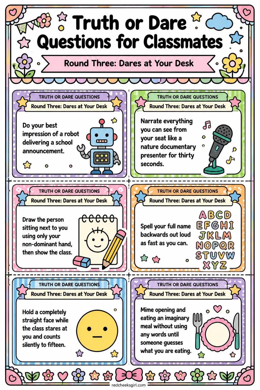 Round Three Cards A printable