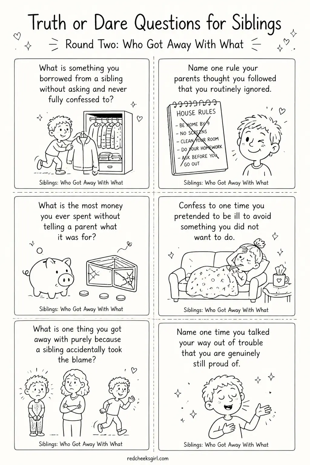 Round Two: Who Got Away With What Cards printable