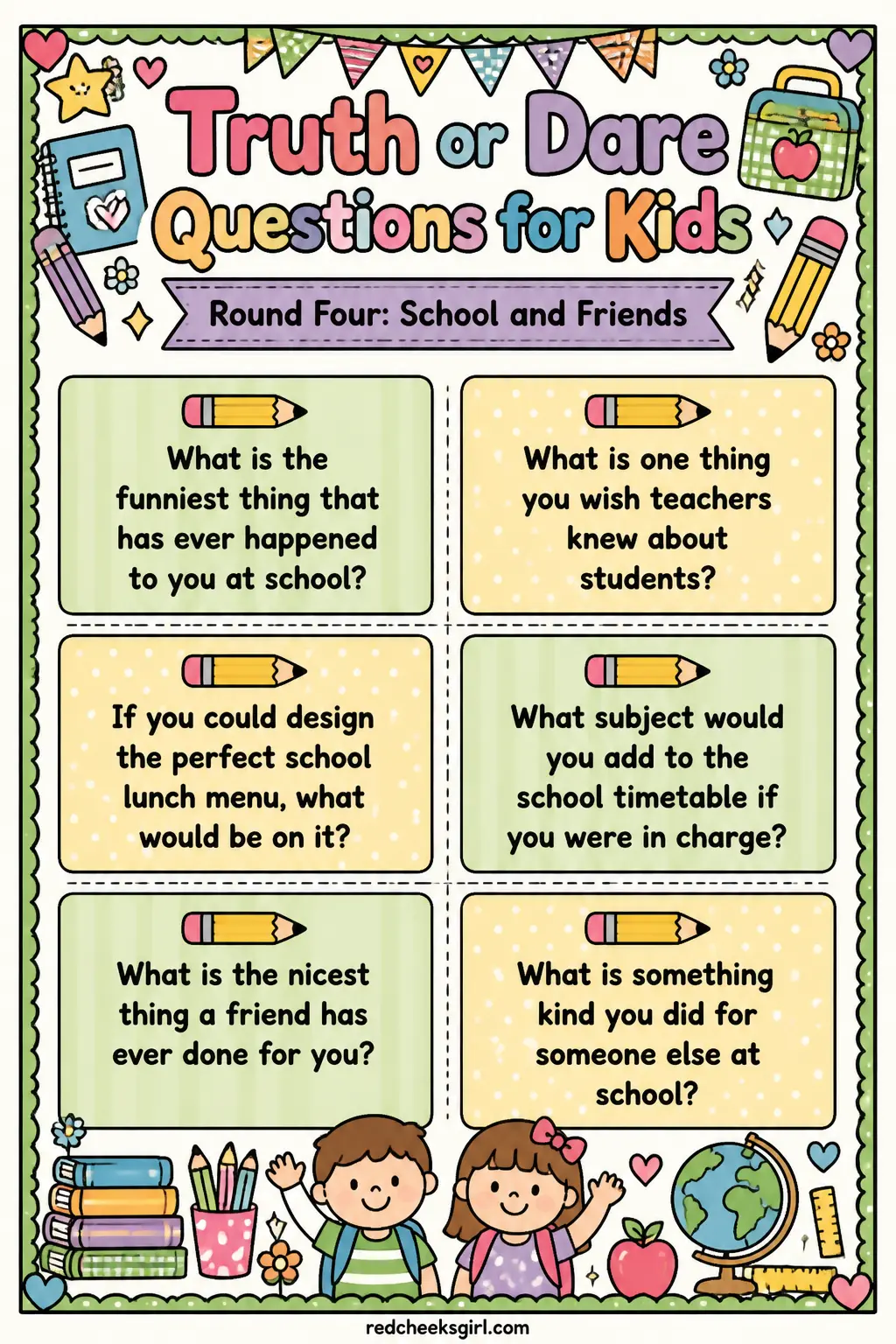 School and Friends Cards A printable