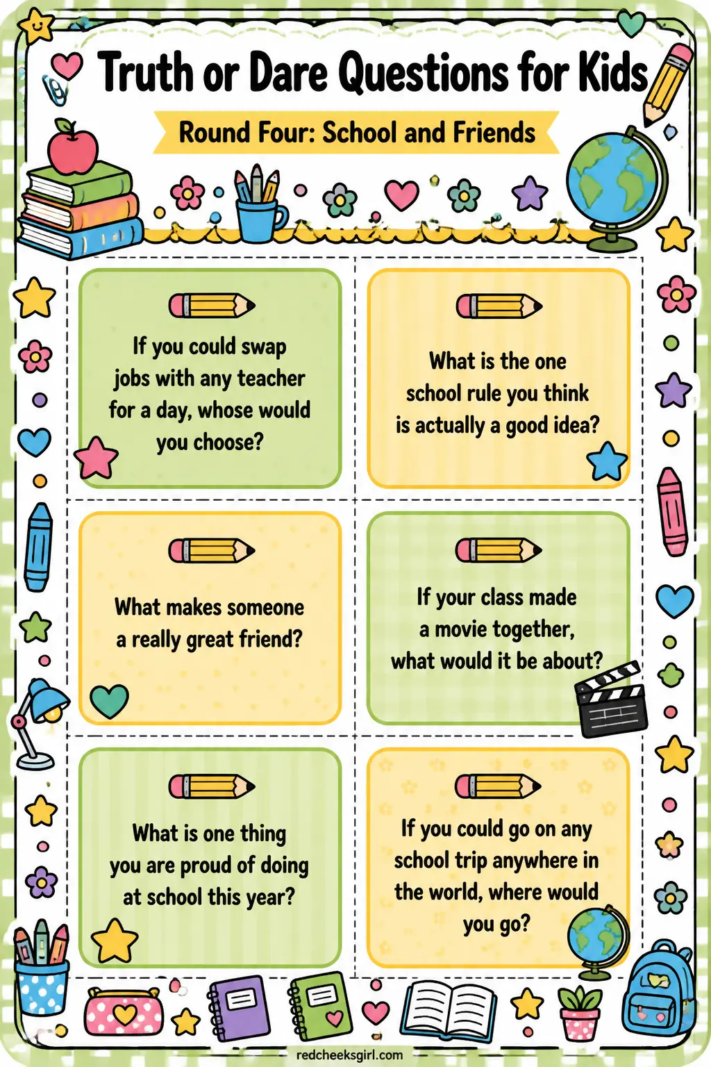 School and Friends Cards B printable